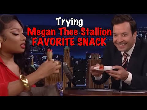 Trying MEGAN THEE STALLION's FAVORITE SNACK with Jimmy Fallon  #Shorts #FoodReview