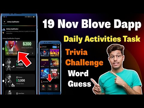 19 November Blove Dapp Daily Word Guess today & trivia challenge #blovedapp #wordguess #blovenetwork