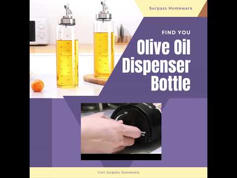 Olive Oil Dispenser Bottle, Auto Flip bottles for kitchen #oildispenser #oilspraybottles