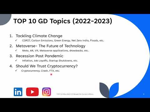 Top 10 Most Important GD Topics 2022-23 - Current Affairs