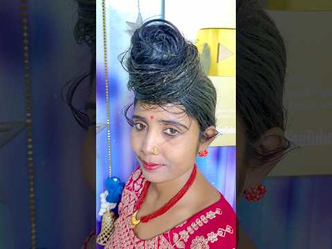 Hair growth mask applying & makes a bun 💆🏻‍♀️ #shorts #hairstyle #trending #haircare #hair #short