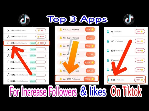 Top 3 Apps For Increase Followers and Likes On Tiktok. best app for tiktok followers.best apps 2022.