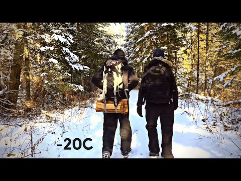 Canadian Winter -20C  | Hiking | Cooking Wild Game Meat