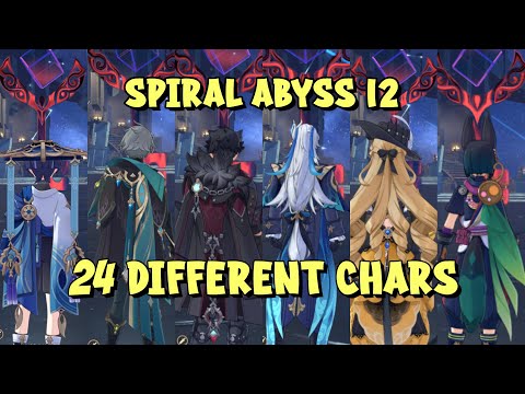 Clearing Floor 12 with 24 DIFFERENT Characters | Genshin Impact Spiral Abyss