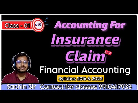 Class 1 Insurance Claim | Regular Batch |  CMA inter Financial Accounting  2016 & 2022  Syllabus