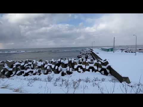 Esashi 2022 New Year  blizzard in Winter , Hokkaido