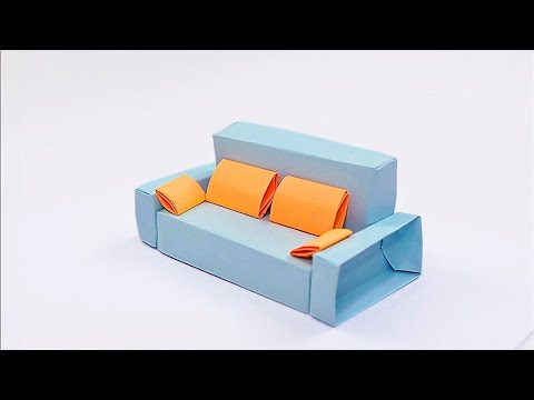 How To Make a Paper Sofa | DIY Miniature Sofa | Paper Craft | Dollhouse Furniture