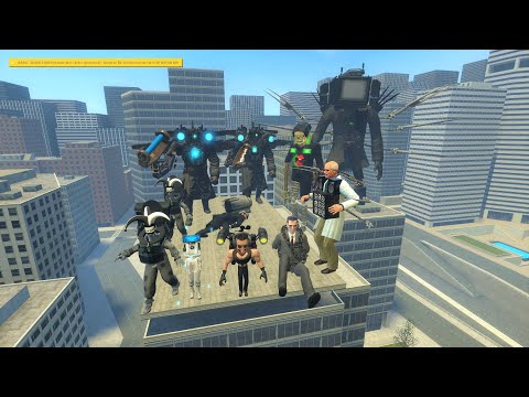 Epic Battle: Upgraded TV Man, Speaker Man Rock, and Cameraman vs. Skibidi Bosses 1-74 (Garry's Mod)