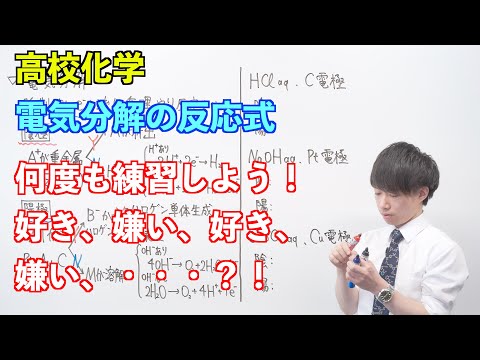 【高校化学】電池と電気分解④⑤ ～電気分解の反応式〜