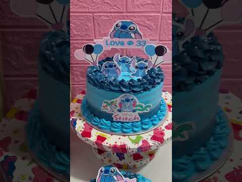 Stitch theme cake package 3in1 #mielssweettreats #cake #cakedecorating #myumcakes #birthdaycake