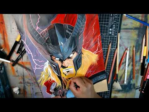 Thor Mixed Media Acrylic Artwork