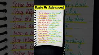 Basic Vs Advanced English sentences ⬆️ #english #learnandgrow #englishlanguage #spokenenglish #learn