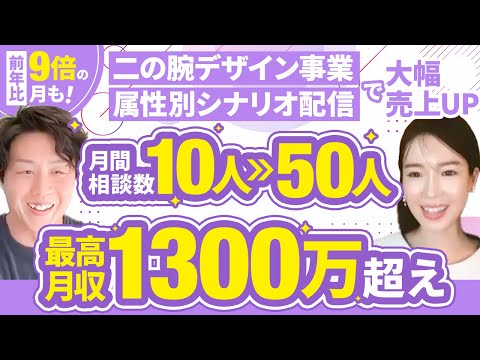 【最高月収1300万超え】LINE活用による顧客属性ごとのシナリオ配信で月間相談数が5倍・前年比最大9倍まで売上成長！