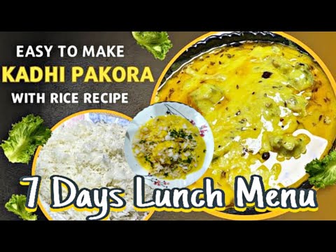 7 Days[DAY-5] LUNCH MENU || Panjabi Kadhi Chawal Recipe | Punjabi Kadhi Pakoda Recipe