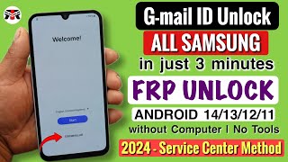 SAMSUNG FRP BYPASS 2024 (100% DONE) Android 13-14 New Security 2024✔️Frp Lock Removal | Frp Unlock