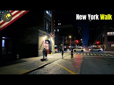 Unwind in NYC: Relaxing 4K Night Walk Through Lower Manhattan