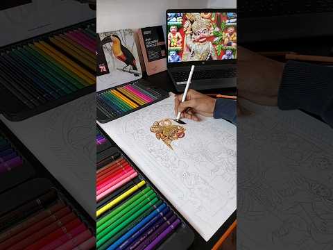 श्री कष्टभंजन देव सारंगपुर | Hyperrealistic colour pencil sketch | Part- 1 #art #shorts