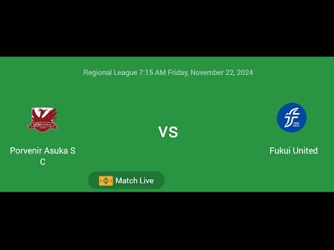 Porvenir Asuka SC VS Fukui United | Regional League | Football Live Match Score today