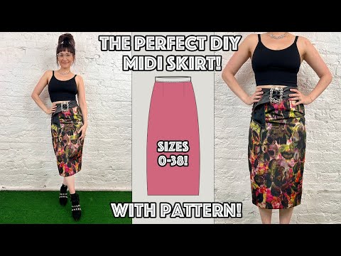 DIY Midi Skirt Sew Along With Printable Sewing Pattern!