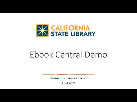 Ebook Central Live Demo Recording