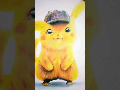 realistic pikachu drawing #art paradise #shorts