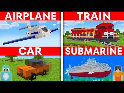 How To Build Working Vehicles in Minecraft (Airplane, Train, Submarine)