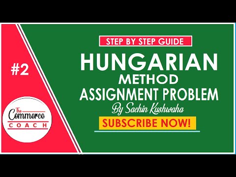 Assignment problem hungarian method hindi CMA inter Operations Management | The Commerce coach