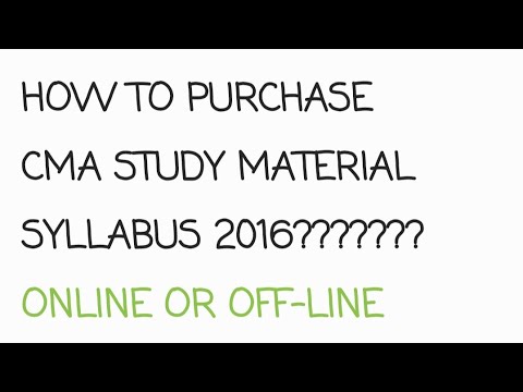 How to purchase CMA (STUDY MATERIAL) SYLLABUS 2016