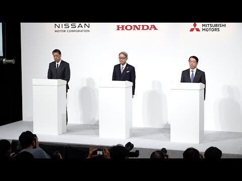 ホンダと日産、統合協議開始を発表　三菱自も参加検討　新持ち株会社２６年８月上場へ