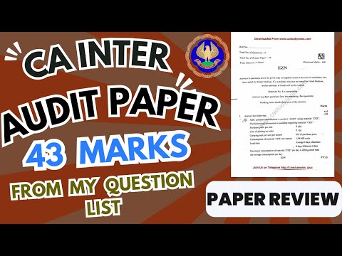 |CA Inter Audit Paper 43 Marks From My Important Question List| ICAI Audit Paper Review|