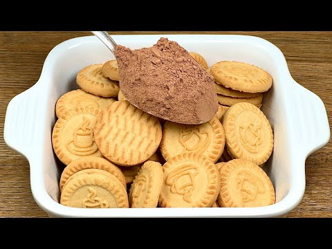 Mix cookies with cocoa! The most popular no-bake dessert in 10 minutes!