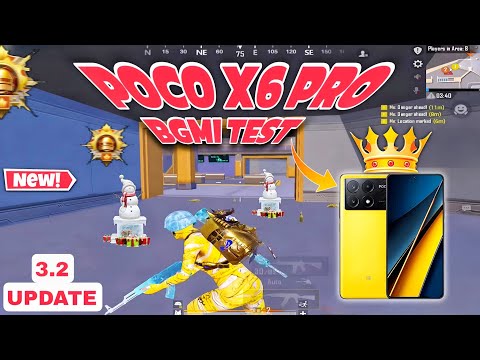 Poco x6 pro🔥 bgmi test 3.2 update rush gameplay🔥