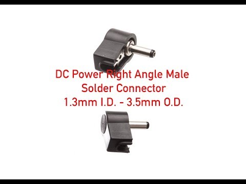 DC Power Right Angle Male Solder Connector - 1.3mm I.D. - 3.5mm O.D. P#915