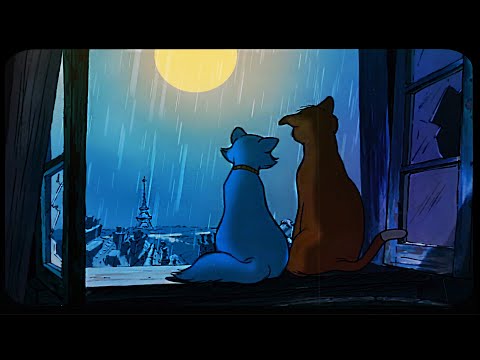 Oldies playing in another room and it's raining (City night Ambience Paris, open window 3 HOURS ASMR