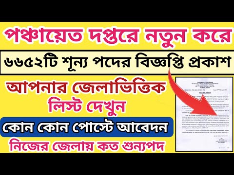 পঞ্চায়েত দপ্তরে ৬৬৫২ জনকর্মী নিয়োগের বিজ্ঞপ্তি প্রকাশ হল l Panchayat Recruitment 2024 West Bengal