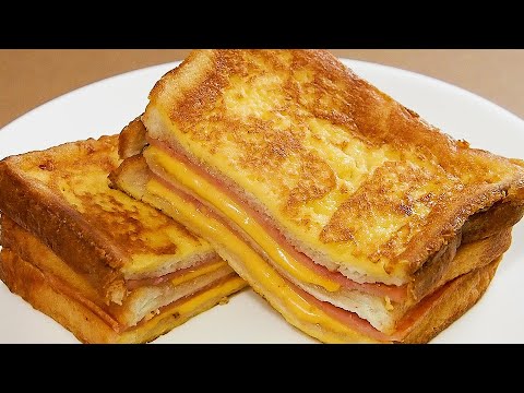 French Toast Sandwich with Strawberry Jam and Cheese / Monte Cristo sandwich