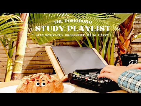 4-HOUR STUDY PLAYLIST 🥐  Relaxing Lofi ☕ DEEP FOCUS POMODORO TIMER🍀Stay Motivated Study With Me Vlog