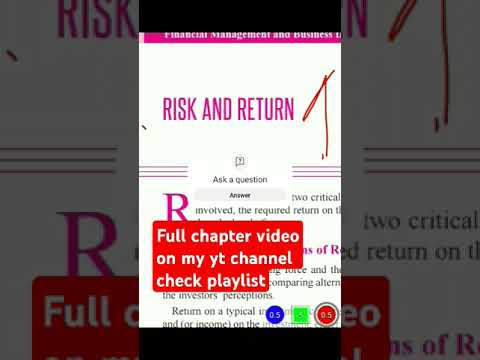 CMA Inter: Dec (2024) | Financial Management & Data Analytics | risk and return