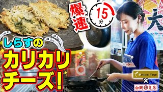 【爆速おつまみ】しらすとチーズの最強タッグ！混ぜて焼くだけなのに超旨い！カリカリ感がまると絶妙にマッチ！絶対に試して欲しい逸品です！【魚屋の森さん】