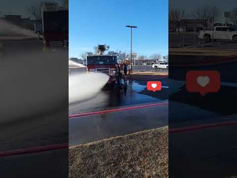 #firetruck tour - #firefighter show off water cannon #shorts #viral  Check out the ladder truck!