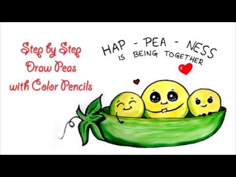 Step by Step Cute Peas Drawing with Colour Pencils |Happy friendship Day | Creative Paradise