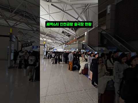 끝도 없는 인파! 12월 23일 인천공항 출국장 현황스마트패스도 소용없고 검색대 통과까지 1시간 이상걸립니다.#인천공항 #인천공항혼잡도'#출국 #해외여행