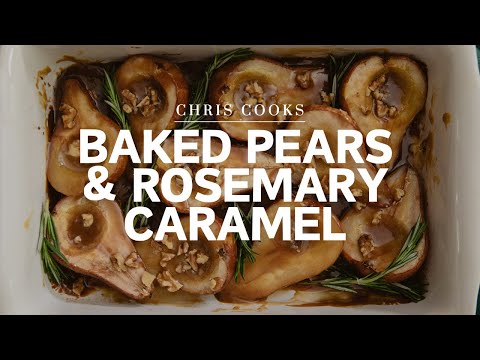 Baked Pears & Rosemary Caramel