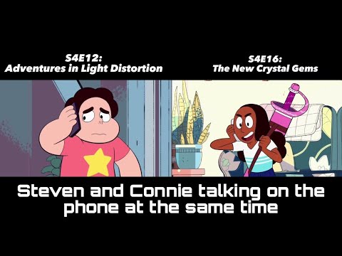 Steven and Connie talking on the phone at the same time from both episodes | Steven Universe