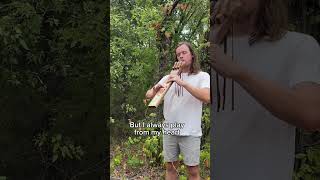 Peace & gratitude  Triple flute in the woods #fromtheheart #tripleflute #nativeamericanstyleflute #