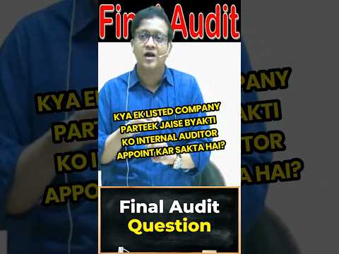 CA Final Audit Question | Siddharth Agarwal Audit