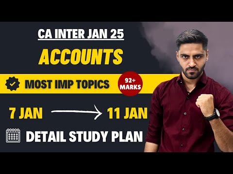 7th to 11th Detail Plan Important Chapters Advance Accounts CA Inter Jan 25