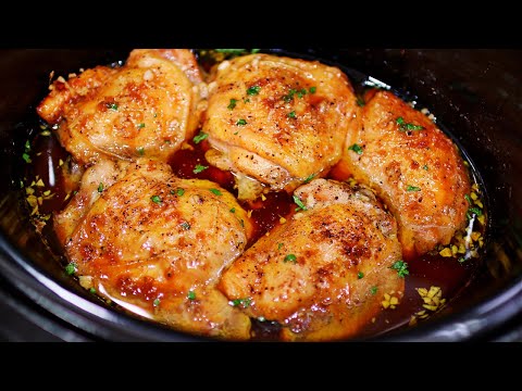 Easiest Most Delicious Slow cooker Chicken Thighs You'll Ever Make