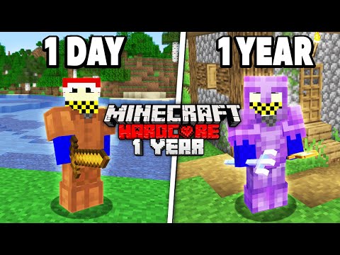 I survived 1 YEAR ALONE in HARDCORE Minecraft...