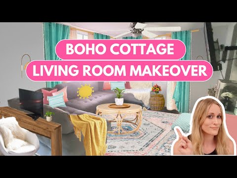 Design Drama! Turning a Gray Living Room Into a Colorful Boho Dream (Renter-Friendly Makeover)